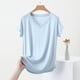 thumbnail image 3 of Mujeres Manga Corta Tops Casual, Color Sólido Cuello en V, Camiseta Casa Blusas para Mujeres, 3 of 5