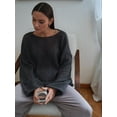 thumbnail image 5 of Women Oversized Long Sleeve Sheer Mesh Knit Sweater Tops Y2K Summer Loose Hollow Out Pullover Jumper Shirt Beach Dark Gray M, 5 of 9