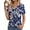 Blue Floral, variant on Womens Tunic Tops Casual Short Sleeve Shirts V Neck Button Pleated Blouses Floral Summer Tops
