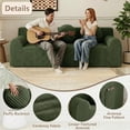 thumbnail image 6 of 71" Small Couches for Small Spaces, Memory Foam Cloud loveseat Corduroy Couch in a Box, Compressed Boneless Sofa for Living Room Bedroom, Apartment Furniture, No Assembly Required, Green, 6 of 6