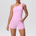 thumbnail image 2 of 2 Piece Outfits Summer,Womens Workout Sets Summer One Shoulder Athletic Tops Matching Shorts 2 Piece Gym Yoga Active Outfits 2026, 2 of 6
