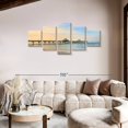 thumbnail image 2 of Elephant Stock Fort Myers Florida Wall Art - Horizontal Multi Panel Canvas - 5 Pieceliving Room Wall Decor - Photography Places Multi Panel - Blue And Gray Decor - 80" x 36", 2 of 8