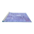 thumbnail image 2 of Ahgly Company Machine Washable Indoor Rectangle Patchwork Blue Transitional Area Rugs, 6' x 9', 2 of 4