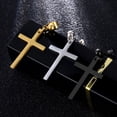 thumbnail image 4 of 3 pares de pendientes unisex de acero inoxidable con forma de cruz, piercings para hombres y mujeres., 4 of 7