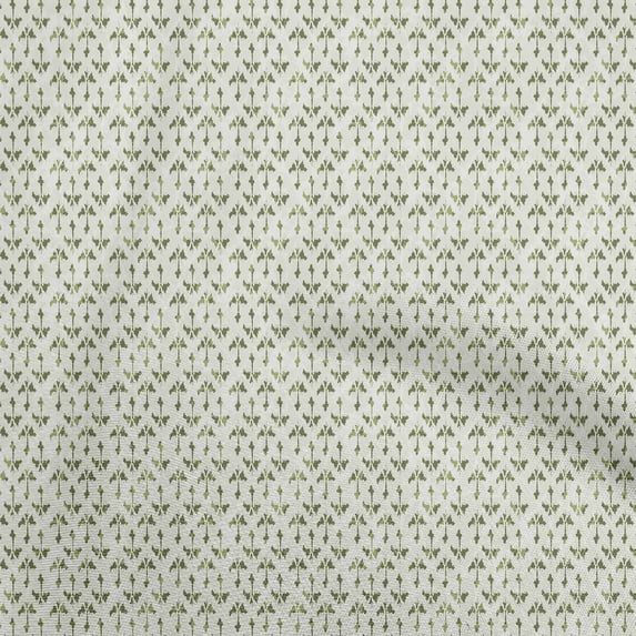 oneOone Cotton Jersey Olive Green Fabric Asian Dabu Diy Clothing Quilting Fabric Print Fabric By Yard 58 Inch Wide