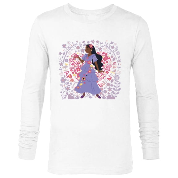 Disney Encanto Isabela Heart & Flowers Happy Valentine’s Day - Long Sleeve T-Shirt for Men - Customized-White
