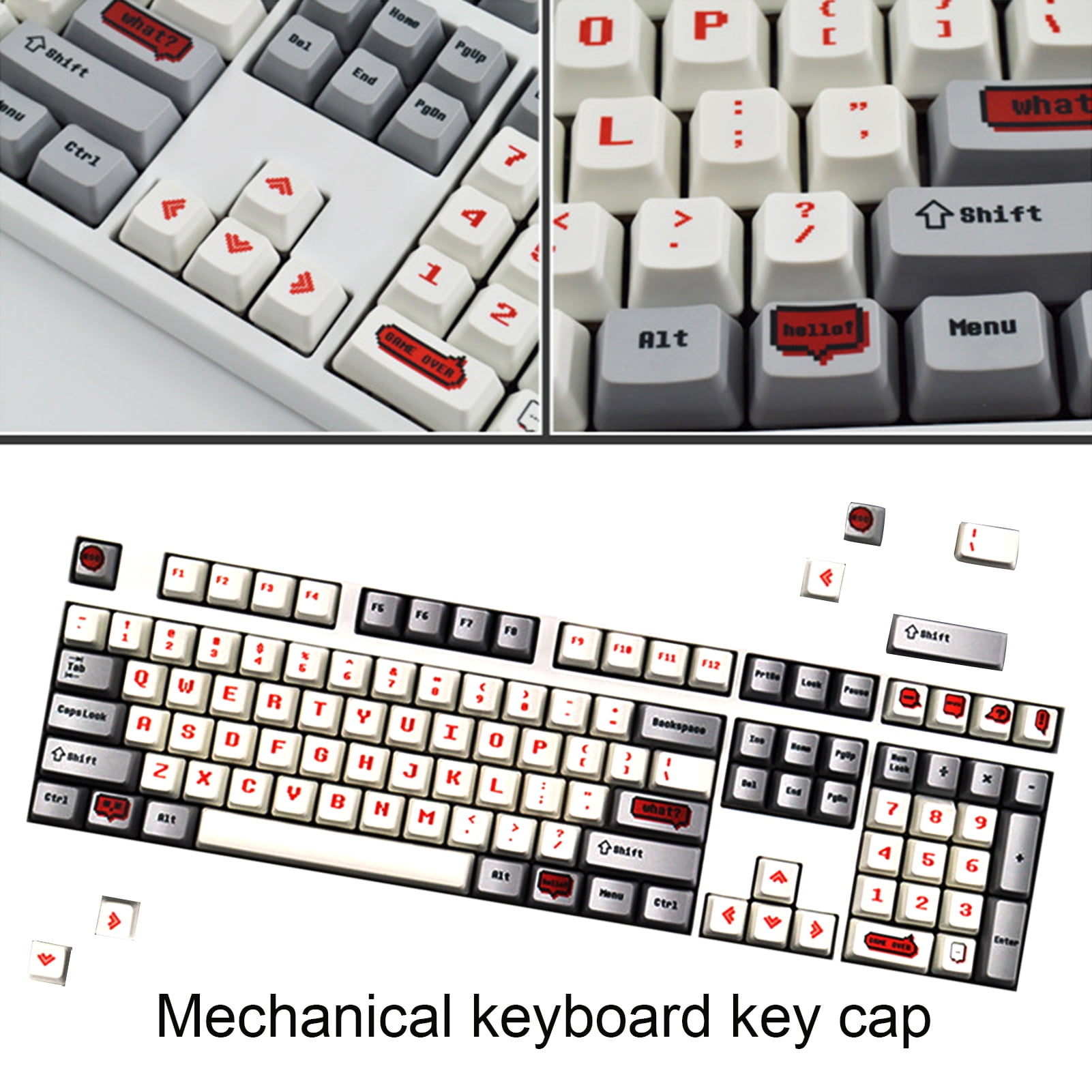 Huam 104pcs Set Key Caps Universal Dye Sublimation Mini Mechanical