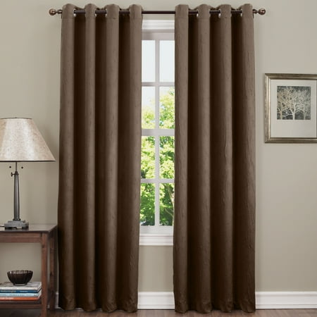 Faux Stone Panels - Sun Zero Hanson Crushed Grommet Room Darkening Print Window Panel