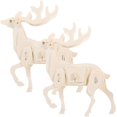thumbnail image 2 of Wooden Animal Jigsaw Puzzles 2pcs Set DIY Educational Playthings for Enhancing Creativity and Fine Motor Skills Deer Design, 2 of 5