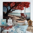 thumbnail image 2 of Designart "Swinging by the Coastal Seaside I" Nautical & Beach Metal Wall Art Prints, 2 of 5