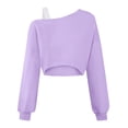 thumbnail image 2 of Krdevn Asymmetrical Off-the-Shoulder Long Sleeve Crop Sweatshirt (Big Girls),15-16 Years, 2 of 3