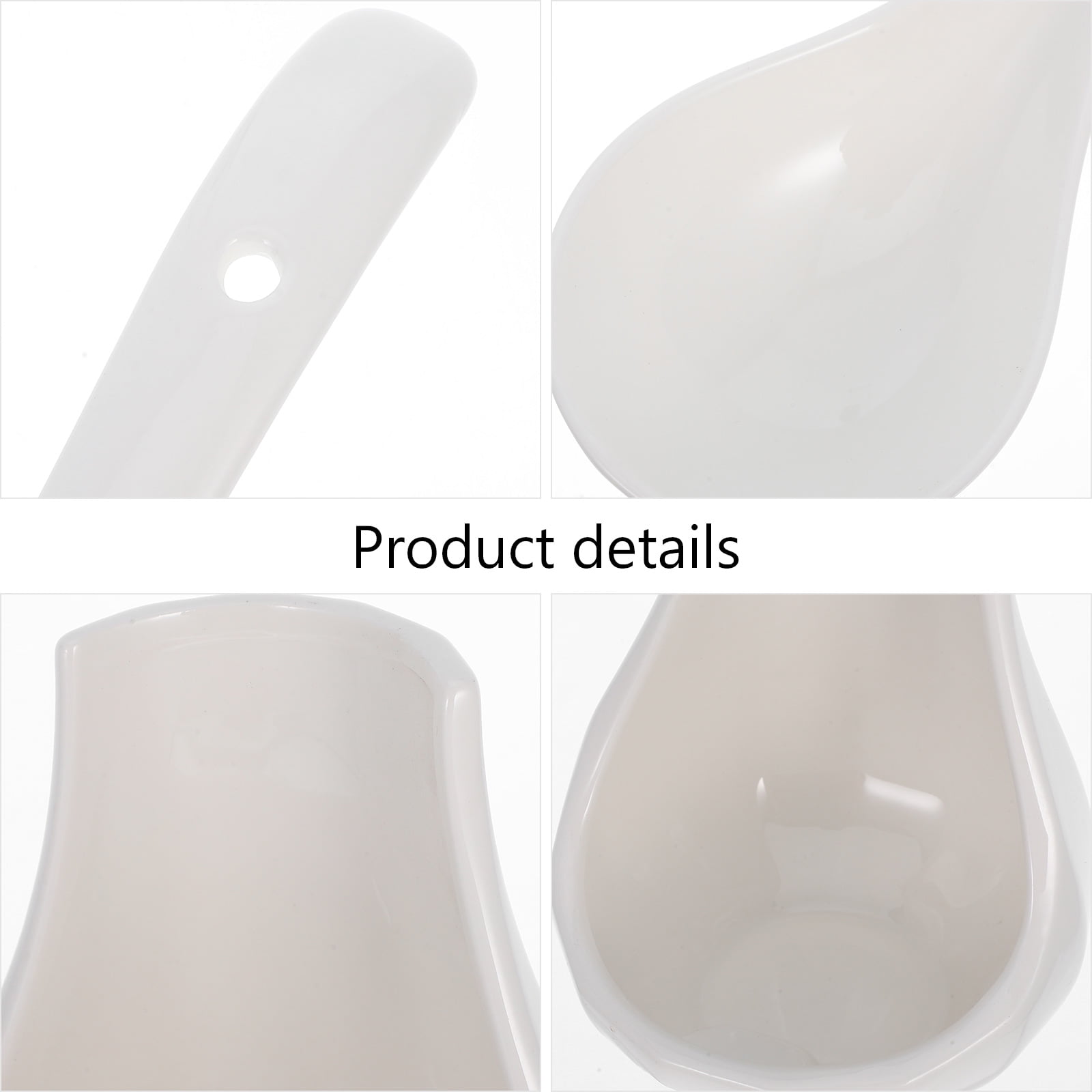 Pyramidti 1 Set Ceramic Ladle Soup Spoon Ladle Spoons Heavy Duty Deep Porcelain Spoon with Rest c