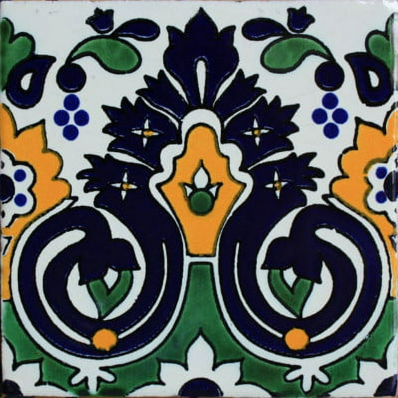 4.2x4.2 Carnation Santa Barbara Mexican Tile, Set of 9 pcs