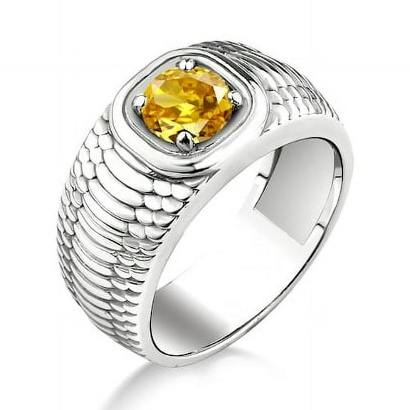 yellow citrine mens solitaire ring in sterling silver, Gemstone ring for men, Unique mens fashion ring, Citrine stone men rings