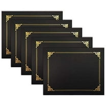 Better Office Products Certificate Holders with Gold Foil Border, 25 Pack, Black