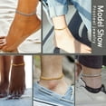 thumbnail image 2 of Pulsera de tobillera PROSTEEL cubana gruesa Acero inoxidable joyería de pie verano Boho, 2 of 6