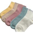thumbnail image 5 of SERISIMPLE Bamboo Stretch Kids Ankle Sock Breathable Lightweight for Preschool Thin Soft Baby Socks 5 Pairs (Assorted1, 9-12 Years), 5 of 5