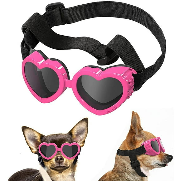 Pet Goggles Heart Funny: Puppy Glasses Dog Eyewear Protection with Elastic Band