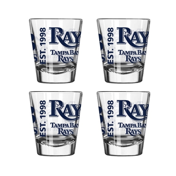 Logo Brands Tampa Bay Rays 4-Pack 2oz. Shot Glass Set