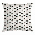 thumbnail image 1 of Cactus Throw Pillow Cushion Cover, Dotted Background with Plants and Many Design Elements Chevrons Lines, Decorative Square Accent Pillow Case, 24 X 24 Inches, Pale Coral Black White, by Ambesonne, 1 of 2