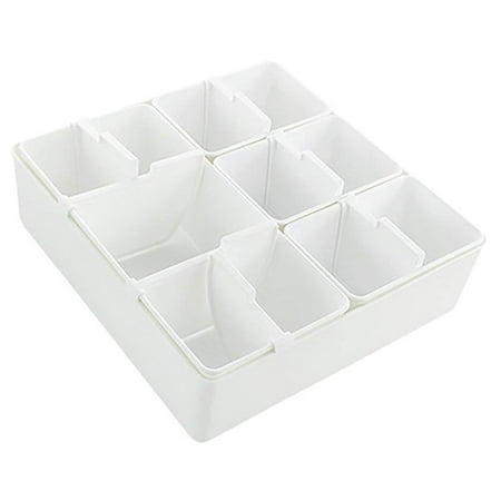 DCP Adjust-Drawer White Plastic Storage Boxes Closet Drawer Organizer 5 Set Durable and Stackable for Underwear Crafts Baby Clothes Office and Bathroom (Best Way To Organize Baby Clothes In Drawers)