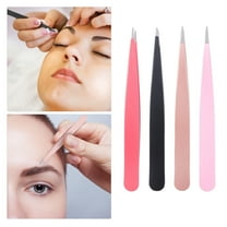 FENGGUIQU 4Pcs Clip Tweezers Eyebrow Tool Stainless Steel Practical Design Travel