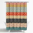 thumbnail image 6 of Lush Decor Bohemian Multicolor Floral Stripe Shower Curtain, 72x72, 100% Polyester, Machine Wash, 6 of 11