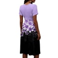 thumbnail image 5 of Midi Dresses for Women Short Sleeve Wrap V-Neck High Waist Sundress A-Line Beach Vacation Dresses 2026, 5 of 5