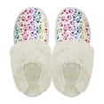 thumbnail image 2 of Chririnla Colorful Dog Paw Fuzzy House Slippers for Women Non-Slip House Shoes with Fur Edges Warm Plush Bedroom Shoes for Winter Home, 2 of 7