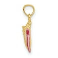 thumbnail image 2 of 14K Yellow Gold Pink White Enameled Conch Shell Pendant, 2 of 3