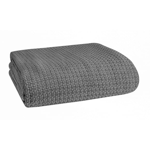 Manta de cama Elvana Home, 100% algodón, tamaño king, gris antracita