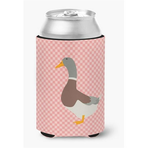 Saxony Sachsenente Duck Pink Check Can or Bottle Hugger