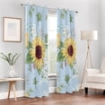 thumbnail image 7 of Black Out Window Cover for Bedroom Living Room, 84" Sunflowers and Wildflowers Watercolor Style Curtains for Sliding Glass Door Curtains & Drapes, Grommet Window Curtains Privacy Protect, 1 Panel, 7 of 7