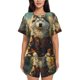 thumbnail image 1 of Balery Forest Maple Leaf Husky Conjunto de Pijama para Mujer con Estampado, Dos Piezas de Manga Corta y Shorts, Ropa de Dormir Suave con Cuello Redondo y Bolsillos-3X-Large, 1 of 6