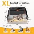 thumbnail image 3 of Extra Large Stainless Steel Litter Box with Lid, High Sided Enclosed Metal Cat Litter Pan, Dog Proof Front Entry Top Exit, Odor Control Easy Clean Leak Proof, Includes Scoop & Step, Black, 3 of 8