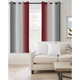 thumbnail image 2 of Red Grey White Blackout Curtains 63 Inches Long, Farmhouse Ombre Color Modern Simple Thermal Insulated Black Out Curtains, Darkening Window Curtain Drapes for Bedroom Living Room 52"x63" 2 Panels, 2 of 8