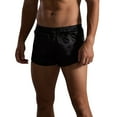 thumbnail image 3 of Angala Mens Casual Shorts Solid Color Elastic Waist Shorts Summer Sleek Cool Loose Breathable Running Gym Mens Shorts Size L Black, 3 of 9