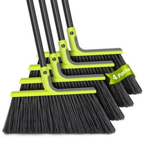 TidyBliss 4 Packs Outdoor Broom Heavy Duty, 56 inches Tall Angle Brush (Green)