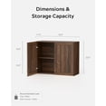 thumbnail image 4 of EYYTHUNG Laundry Wall Cabinets, Farmhouse Wood Storage Cabinet with Doors and Adjustable Shelf Wall Mounted Cabinets, Brown, 4 of 6