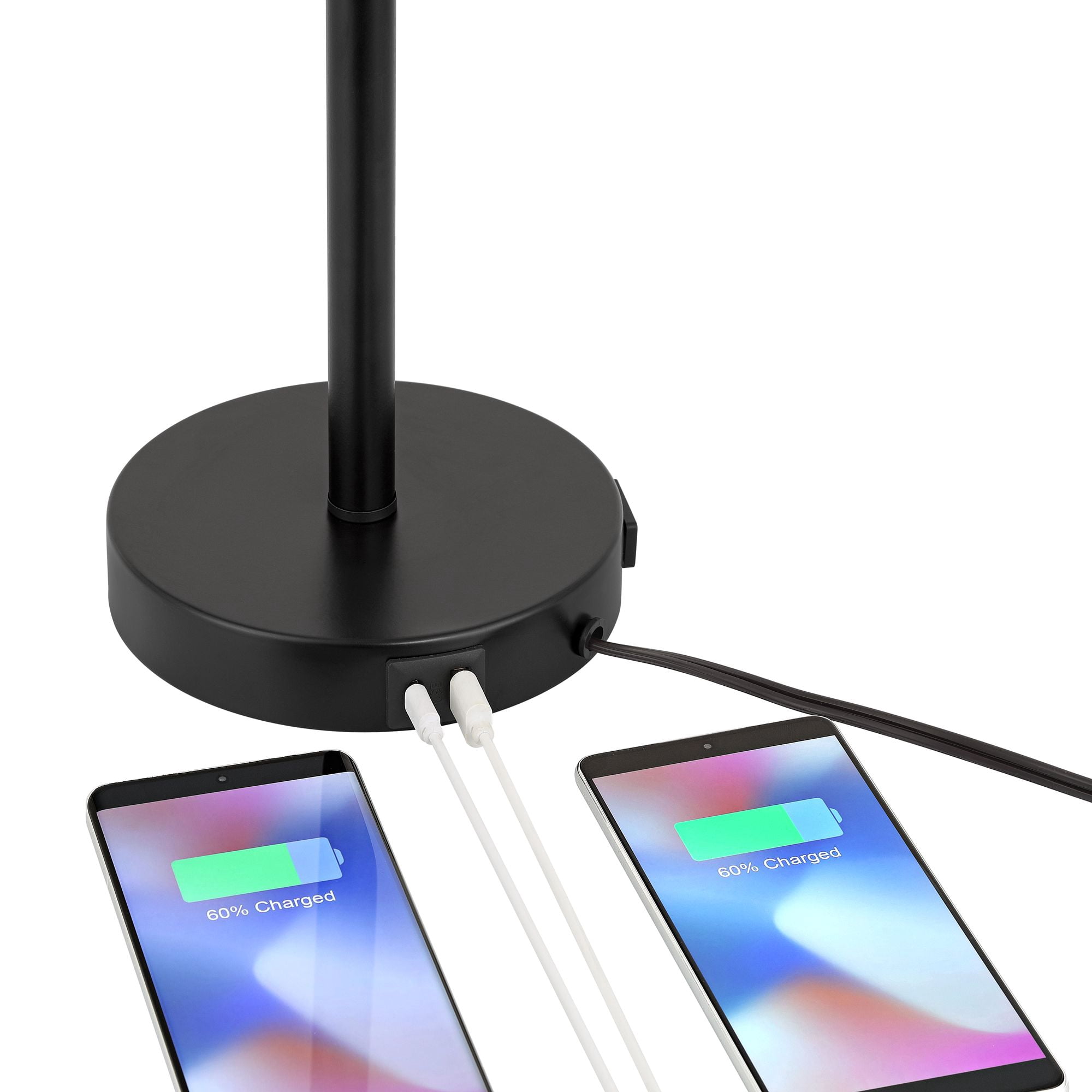 360 Lighting Modern Desk Table Lamp with Hotel Style USB and AC Power Outlet in Base 20" High Bronze Metal Oatmeal Drum Shade for Bedroom Office