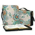 thumbnail image 3 of Kuiaobaty Boho Mandala Dragonfly Print Bible Covers for Women Men Large Size Bible Carrying Case Leather Church Bible Bag with Padded Handle and Adjustable Shoulder Strap for Church Religious, M, 3 of 7