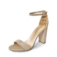 thumbnail image 1 of Sandalia DREAM PAIRS con Tacón Grueso Alto Dorado Brillante Talla 9, 1 of 8
