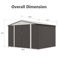 thumbnail image 4 of Sunmthink 9.6' x 7.8' Outdoor Storage Shed, Metal Shed with Lockable Door & Air Vent for Backyard, Garden, Gray, 4 of 7