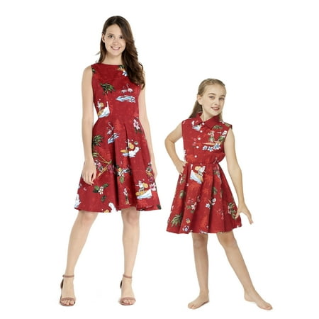 

Matching Hawaiian Luau Mother Vintage Daughter Shirt Dress in Christmas Santa in Hawaii