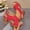 Red, variant on Women's Casual Spring and Summer Roman Sandals Fish Mouth Open Toe One-Line Buckle Thick Heel High Heel Sandals Red 6(37)