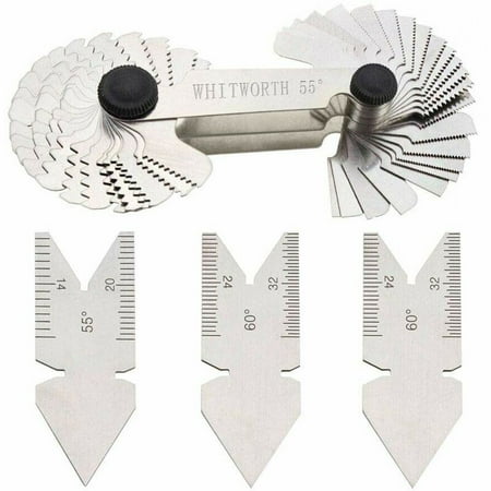 Pitch Gauge, 52 Metric + Imperial Rebar Thread Gauge 55° + 60 ...