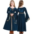 thumbnail image 3 of BFHHYA Medieval Dress for Girls Renaissance Princess Dresses Vintage Bell Long Sleeve Crewneck Dress with Embroidery for Halloween Festival Party, 3 of 3