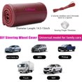 thumbnail image 2 of Ziciner Genuine Leather Steering Wheel Cover, Stitch on Wrap, Breathable Anti-Slip Car Steering Wheel Protector for Max Diameter 15 Inch, DIY Sewing with Needles Thread (Wine Red, Hole), 2 of 6