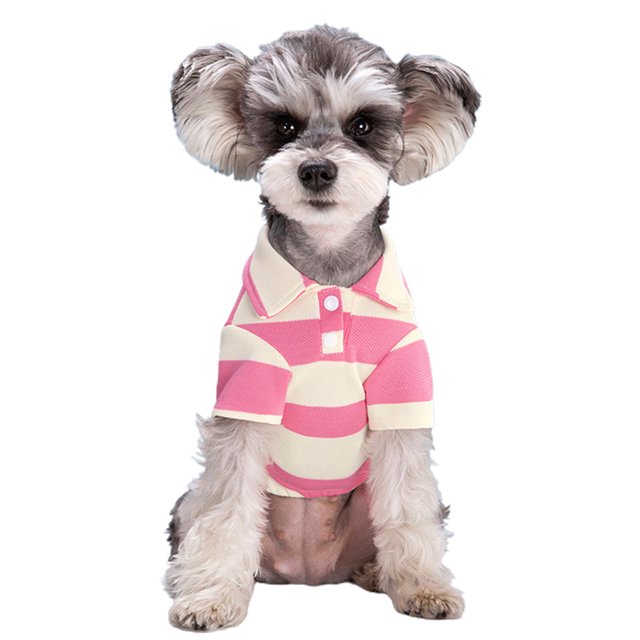 CSChome Pet Vest Contrast Color Striped Dog T-Shirt Soft Breathable Summer Doggy Clothes