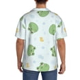 thumbnail image 3 of Sikiie Kawaii Frogs Men's Wrinkle Free Untucked Cuban Shirt Business Casual Button Down Shirts Short Sleeve Shirt4X-Large, 3 of 5